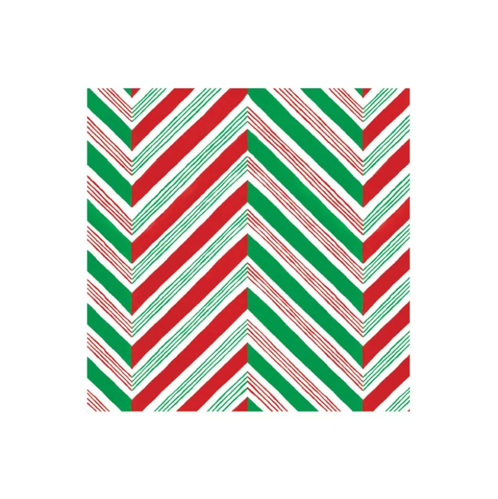 Candy Cane Stripes Paper Cocktail Napkins - 20 Per Package