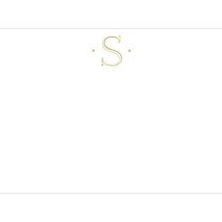 Caspari Antique Plain Letter S Foil Correspondence Cards - 12 Cards and Envelopes