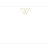 Caspari Antique Plain Letter W Foil Correspondence Cards - 12 Cards and Envelopes
