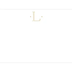 Caspari Antique Plain Letter L Foil Correspondence Cards - 12 Cards and Envelopes