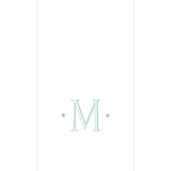 Caspari Antique Robin's Egg Single Initial Guest Towel Napkins - 24 Per Box