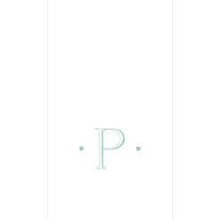 Caspari Antique Robin's Egg Single Initial Guest Towel Napkins - 24 Per Box