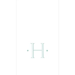 Caspari Antique Robin's Egg Single Initial Guest Towel Napkins - 24 Per Box