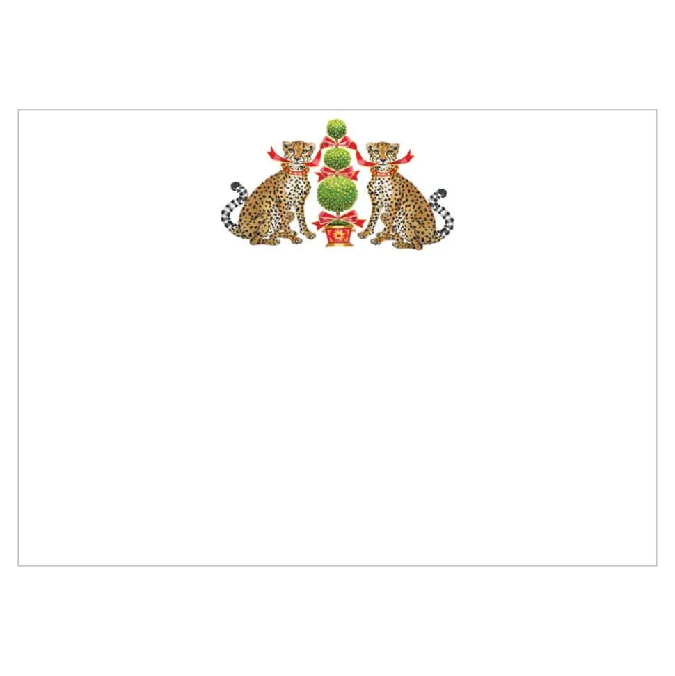 Cheetahs And Topiary Correspondence Cards - 12 Per Package