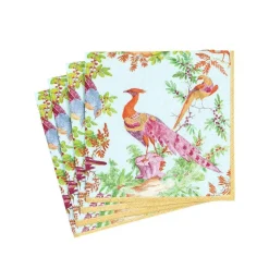 Chelsea Birds Paper Cocktail Napkins in Celadon - 20 Per Package