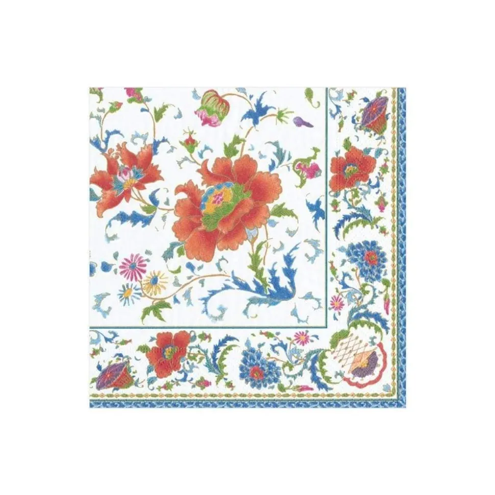 Chinese Ceramic Paper Cocktail Napkins in White - 20 Per Package