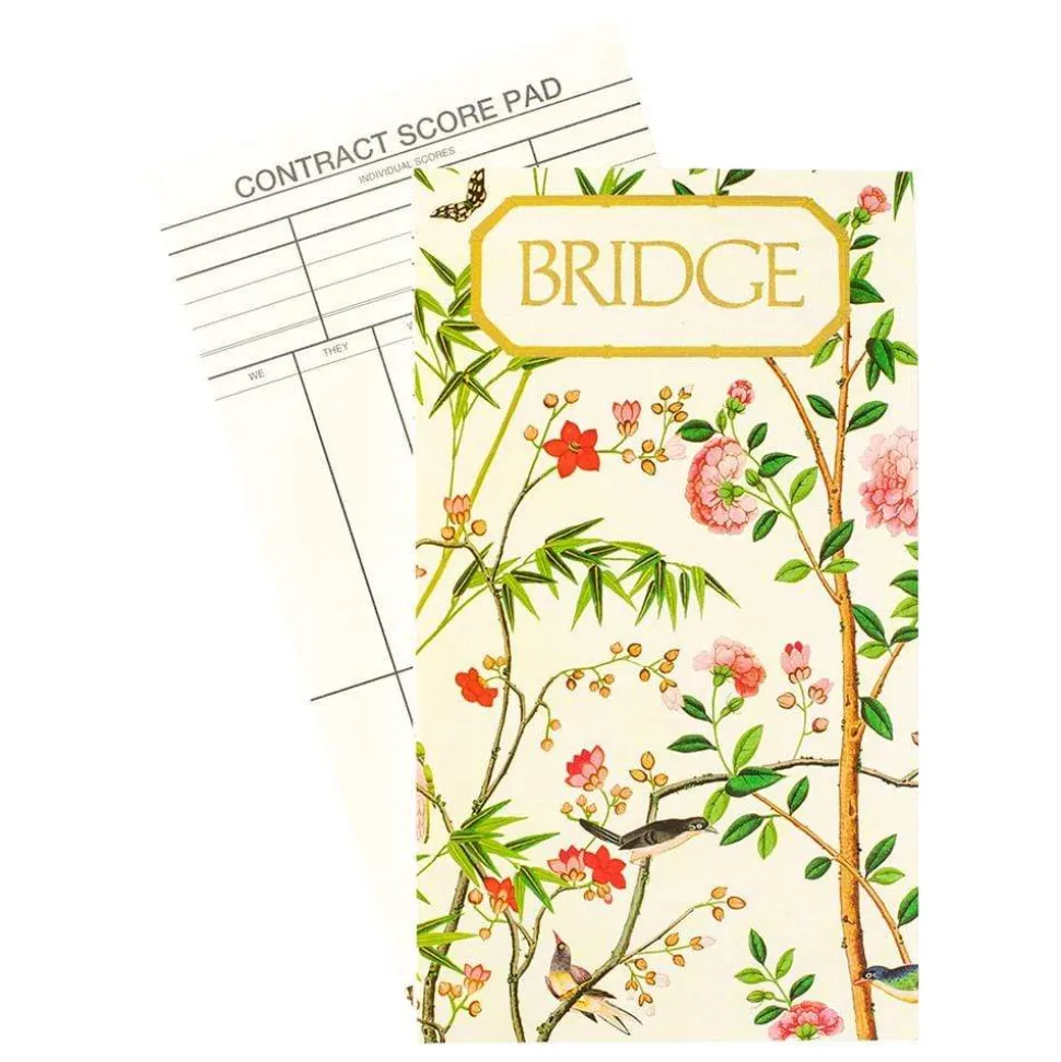 Chinese Wallpaper Bridge Gift Set in Blue - 2 Playing Card Decks & 2 Score Pads