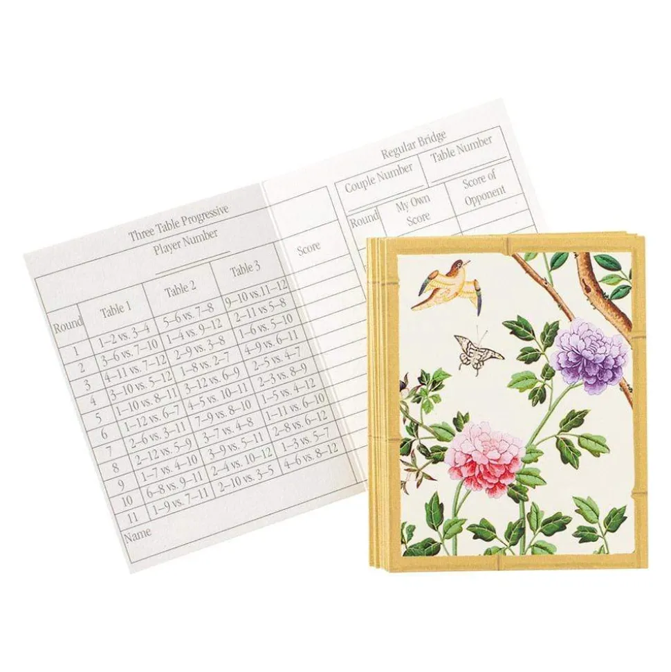 Chinese Wallpaper Bridge Tally Sheets in Blue - 12 Per Package