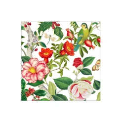 Christmas Chinoiserie White Boxed Cocktail Napkins - includes 12 Boxed Cocktail Napkins