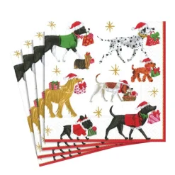 Christmas Delivery Paper Luncheon Napkins in White - 20 Per Package