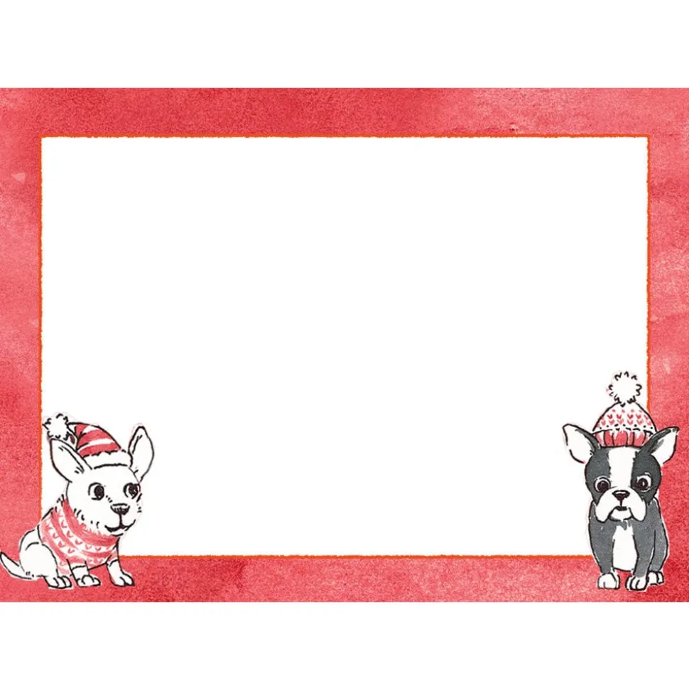 Christmas Frenchies Adhesive Labels - 12 Per Package