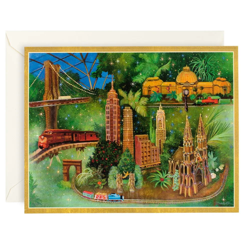 Christmas Train Scene Large Boxed Christmas Cards - includes 15 cards & envelopes