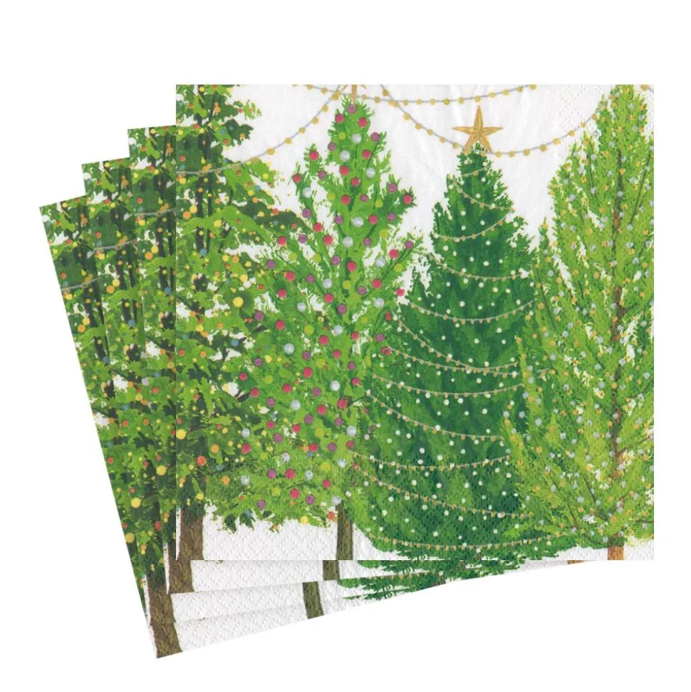 Christmas Trees with Lights Paper Luncheon Napkins - 20 Per Package