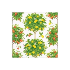Citrus Topiaries Boxed Paper Cocktail Napkins in White - 40 Per Box