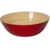 Classic Lacquered Bamboo Bowl in Red - 1 Each