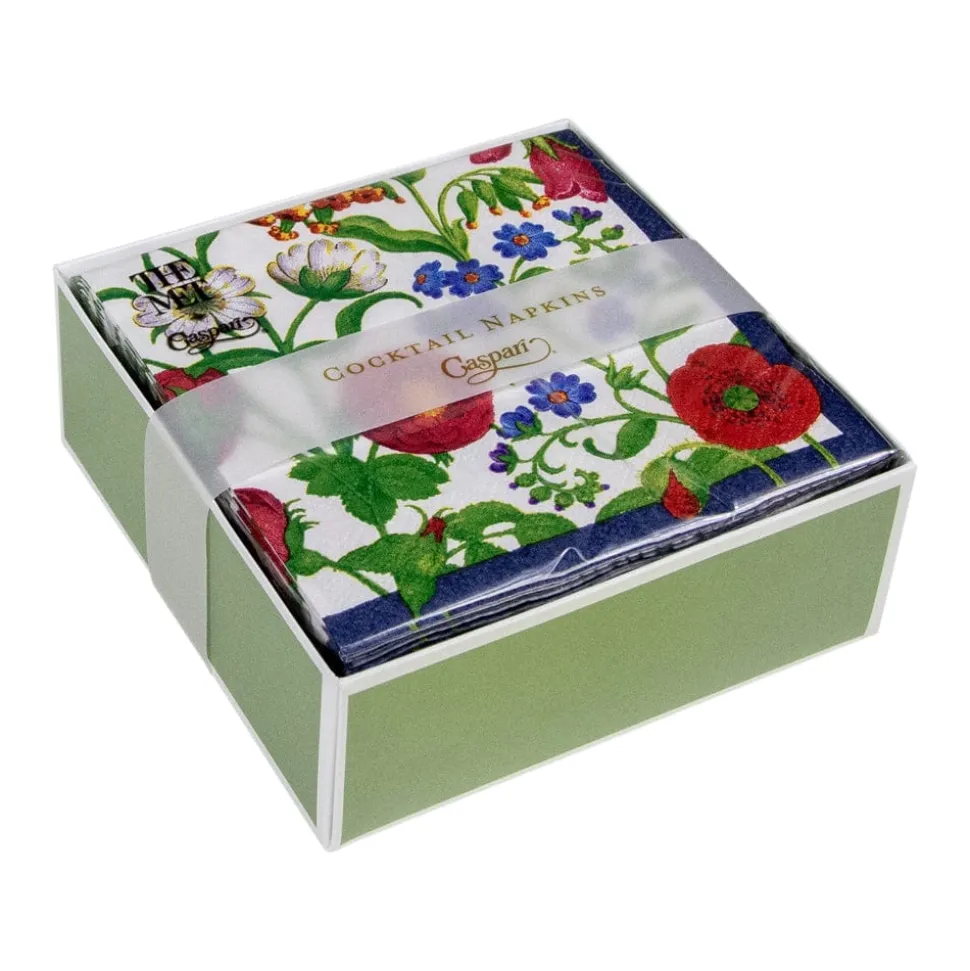 Cloisters Garden Boxed Cocktail Napkins in White - 40 Per Box