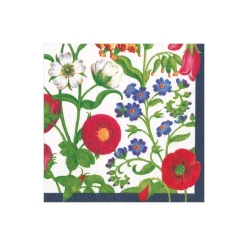 Cloisters Garden Paper Cocktail Napkins in White - 20 per Package