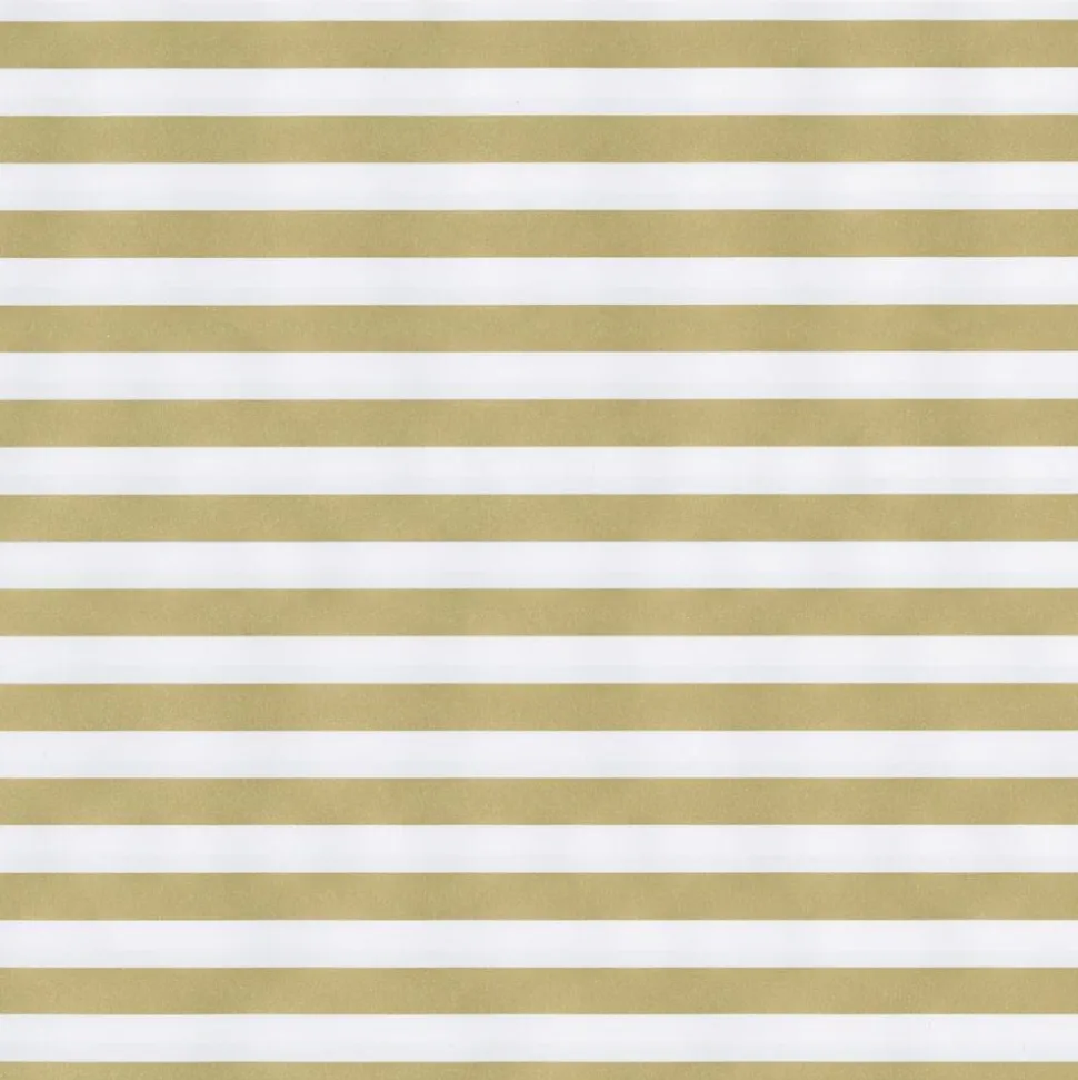 Club Stripe Reversible Gift Wrapping Paper in Gold & Silver - 30" x 8' Roll