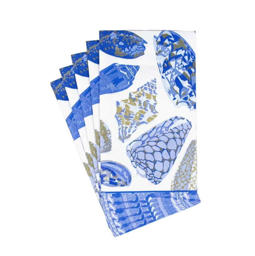 Coquillage Blue Guest Towel Napkins - 15 Per Package