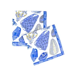 Coquillage Blue Luncheon Napkins - 20 Per Package