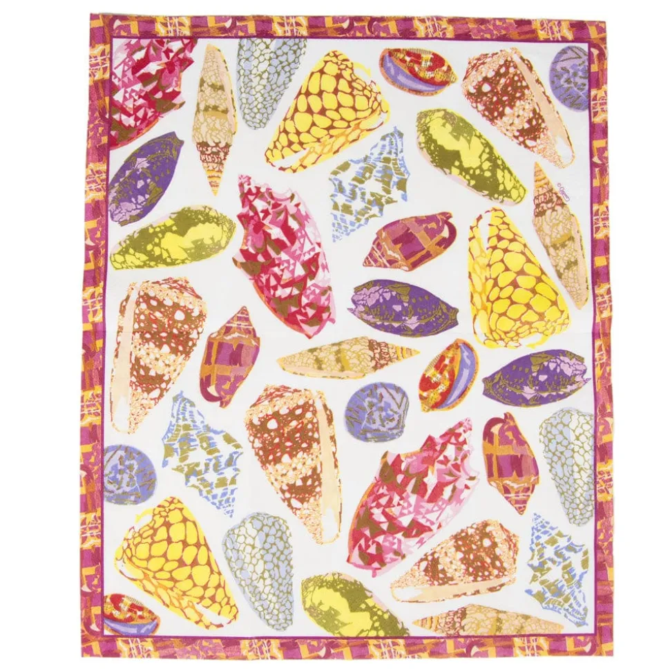 Coquillage Purple Guest Towel Napkins - 15 Per Package
