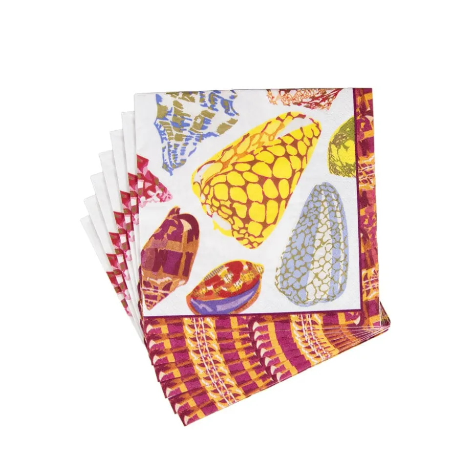 Coquillage Purple Luncheon Napkins - 20 Per Package