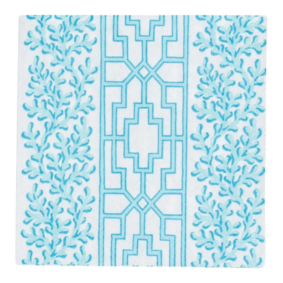 Coral And Trellis Robin's Egg Boxed Cocktail Napkins - 40 Per Box