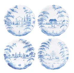 Country Estate Party Plates Set of 4 - Delft Blue