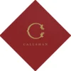 Cranberry Paper Linen Personalized Cocktail Napkins