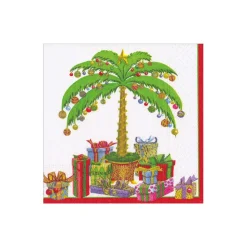 Deck The Palm Pearl Cocktail Napkins - includes 20 per package
