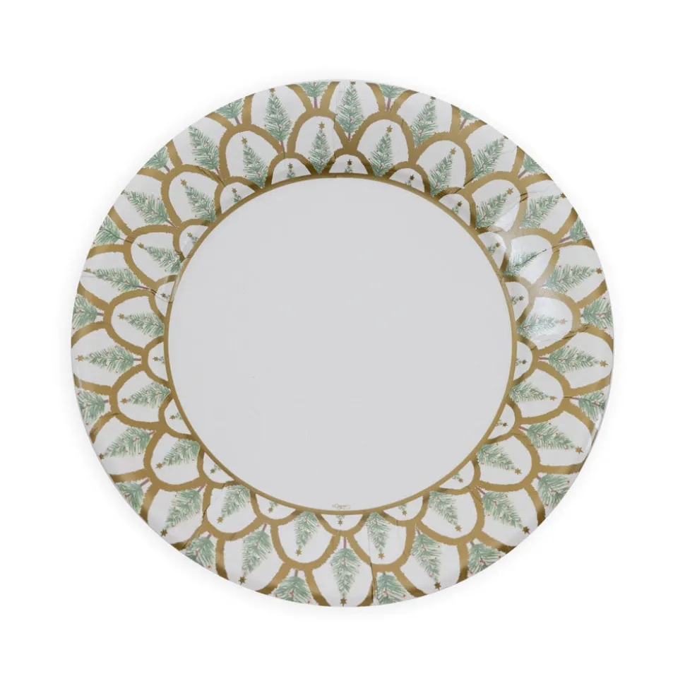 Deco Christmas Gold Dinner Plates - 8 Per Package