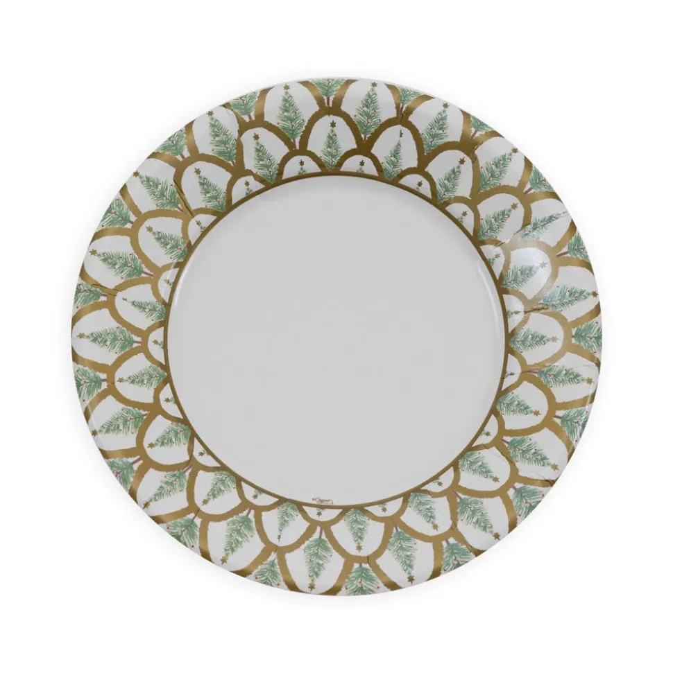 Deco Christmas Gold Salad & Dessert Plates - 8 Per Package