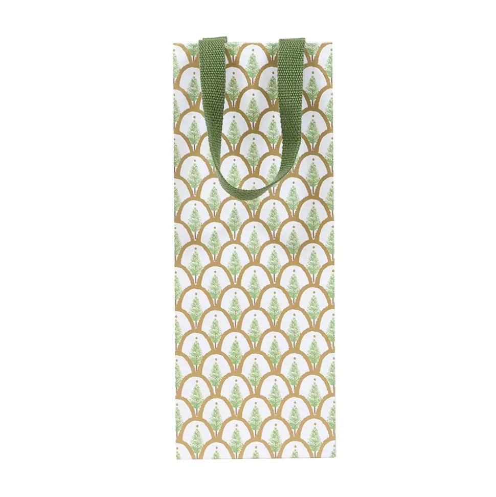 Deco Christmas Gold Wine & Bottle Gift Bag - 1 Each
