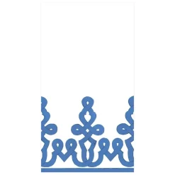 Dessin Passementerie Paper Linen Guest Towel Napkins in Riviera Blue - 12 Per Package