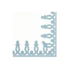 Dessin Passementerie Stone Blue Paper Boxed Cocktail Napkins - 30 Per Package