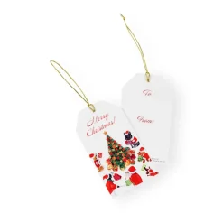 Dogs Around Christmas Tree Gift Tags - 4 Per Package