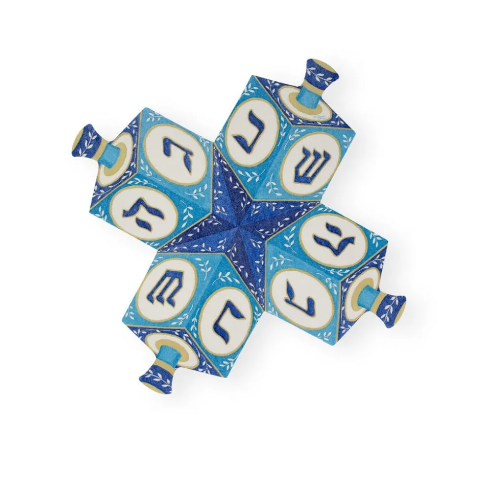 Dreidel Die-Cut Paper Linen Luncheon Napkins - 15 Per Package