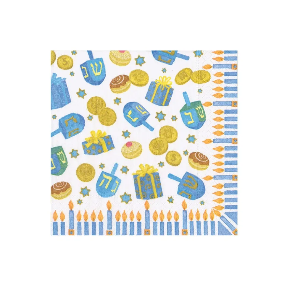 Dreidel; Dreidel; Dreidel Boxed Cocktail Napkins - 40 Per Box