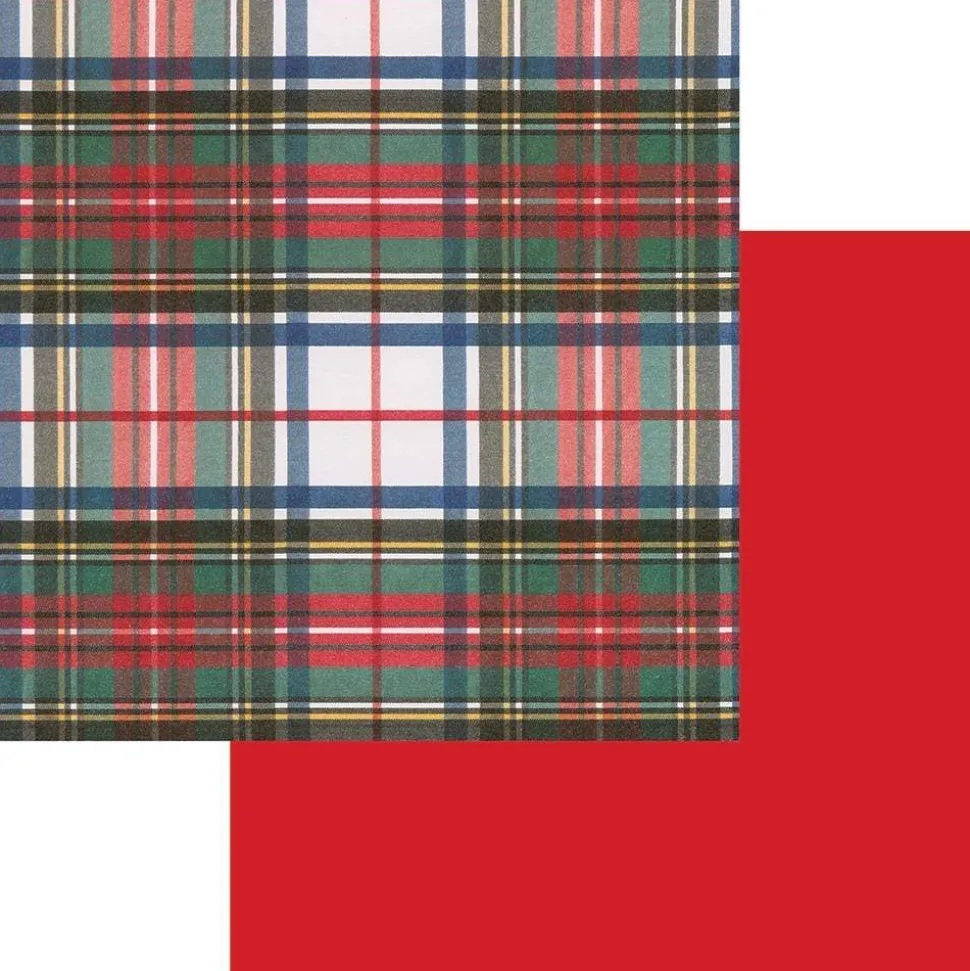 Dress Stewart Tartan Reversible Gift Wrapping Paper in White - 30" x 8' Roll