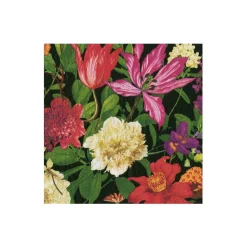 Dutch Floral Black Cocktail Napkins - includes 20 Cocktail Napkins