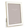 Enamel & Gold 5" x 7" Picture Frame in White