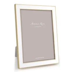 Enamel & Gold 5" x 7" Picture Frame in White