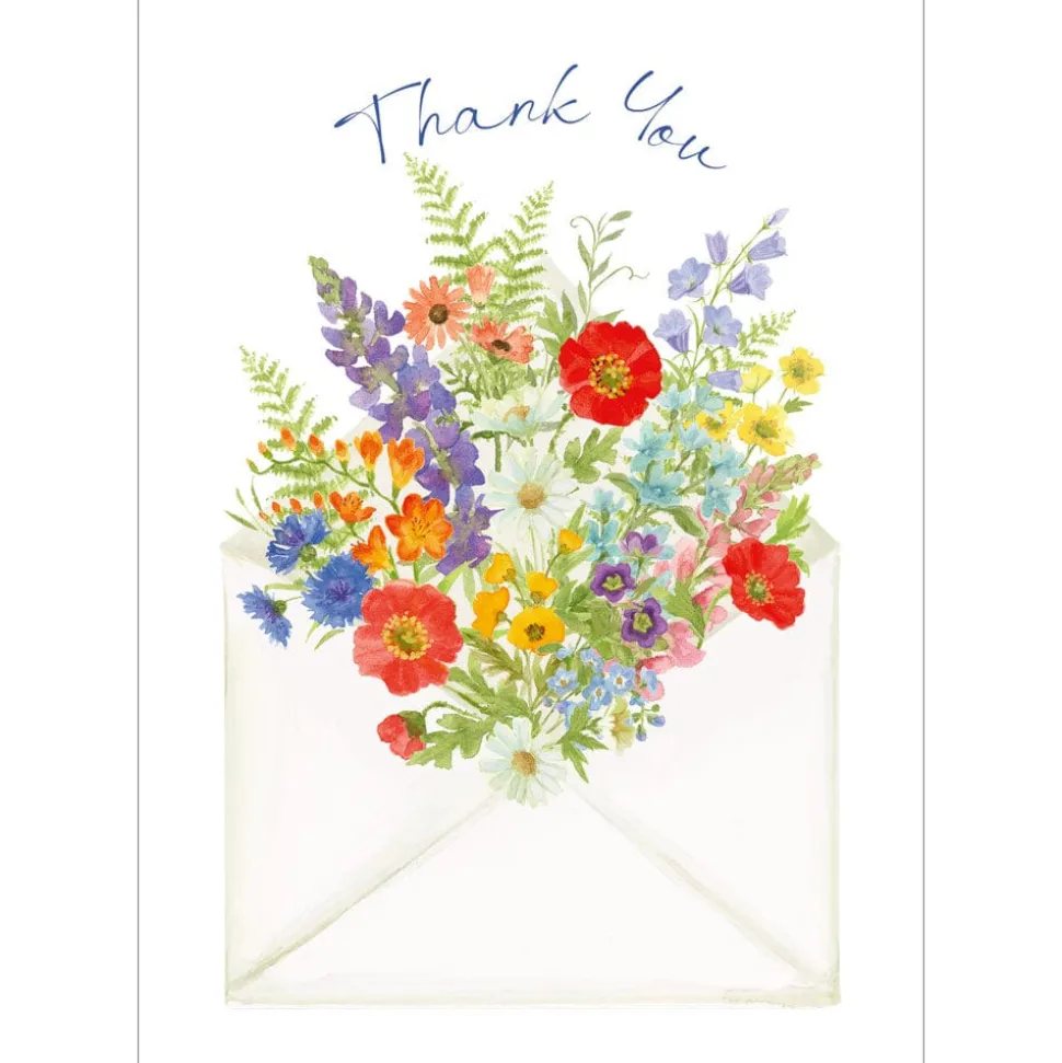 Envelope Bouquet Thank You Notes - 8 Note Cards And Envelopes