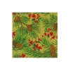 Evergreen and Berries Gold Cocktail Napkins - includes 20 Cocktail Napkins
