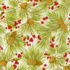 Evergreen And Berries White Roll Wrap - includes 1 Roll