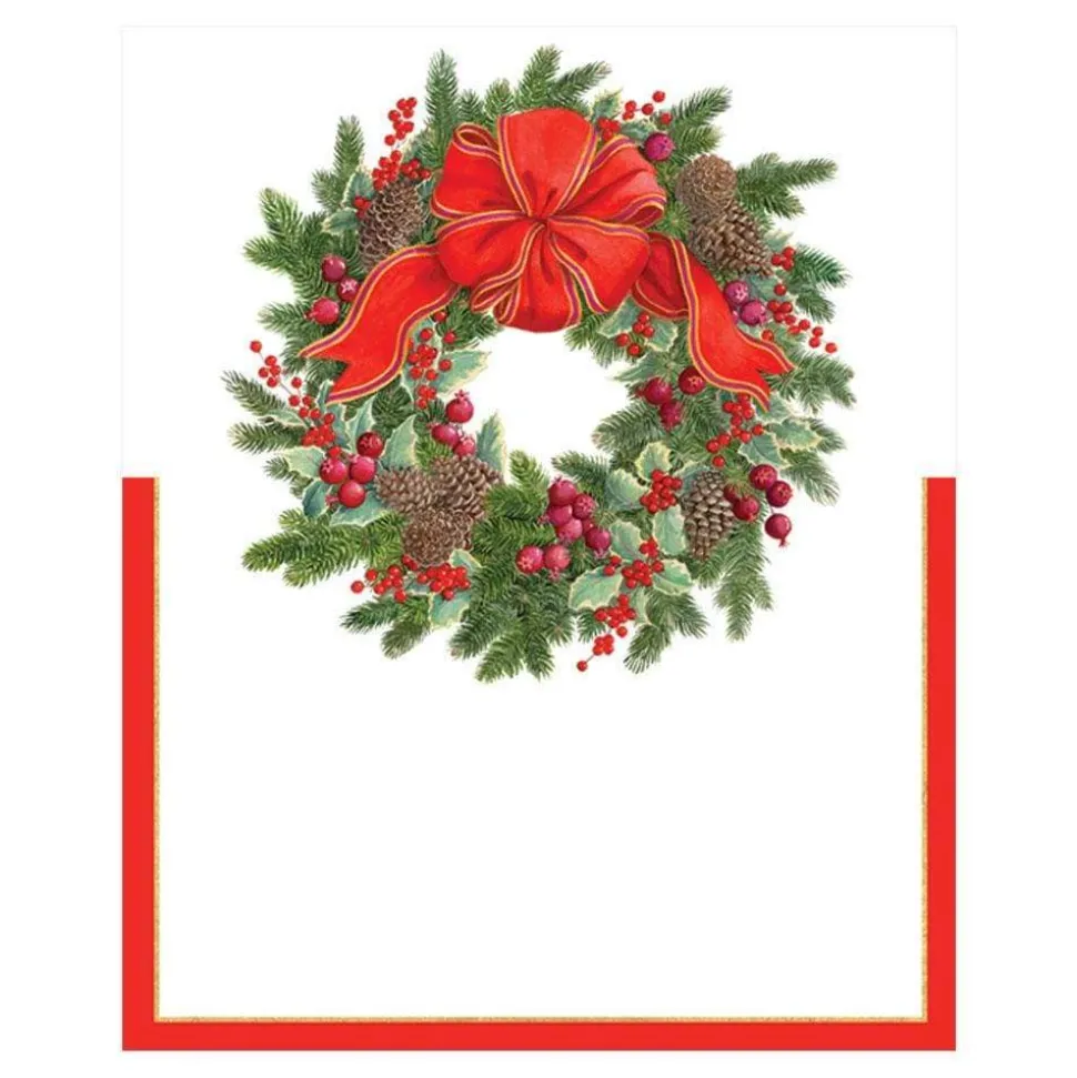 Evergreen Wreath Place Cards Die Cut Package 8 In