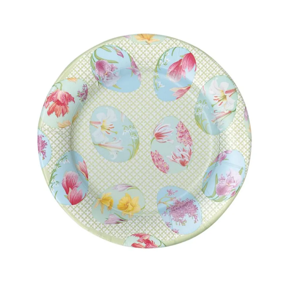 Floral Decorated Eggs Paper Salad & Dessert Plates - 8 Per Package
