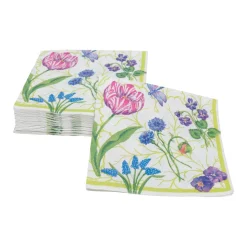 Floral Majolica Cocktail Napkins - 20 Per Package