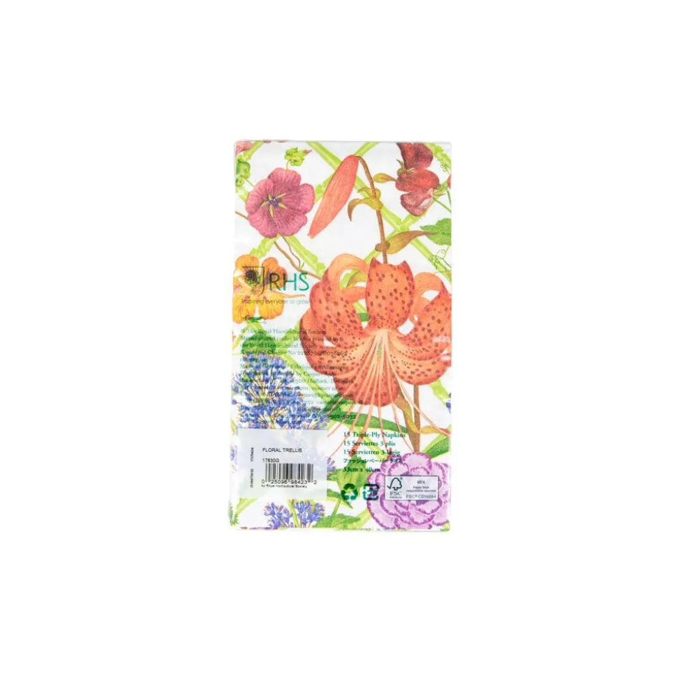 Floral Trellis Guest Towel Napkins - 15 Per Package