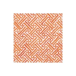 Fretwork Paper Cocktail Napkins in Orange - 20 Per Package